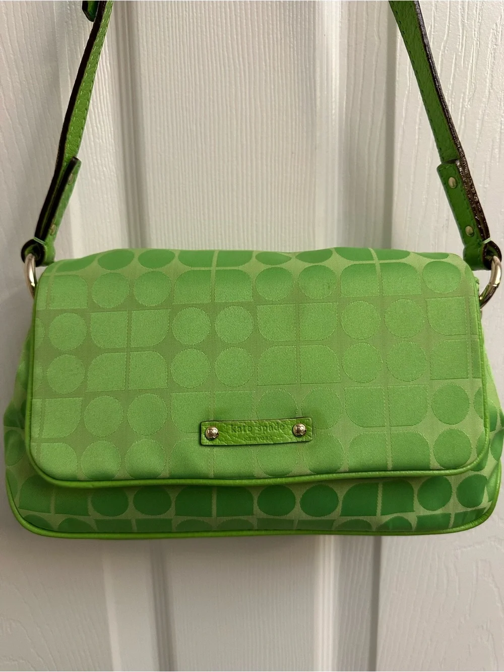 kate spade Lime Green Patterned Shoulder Bag